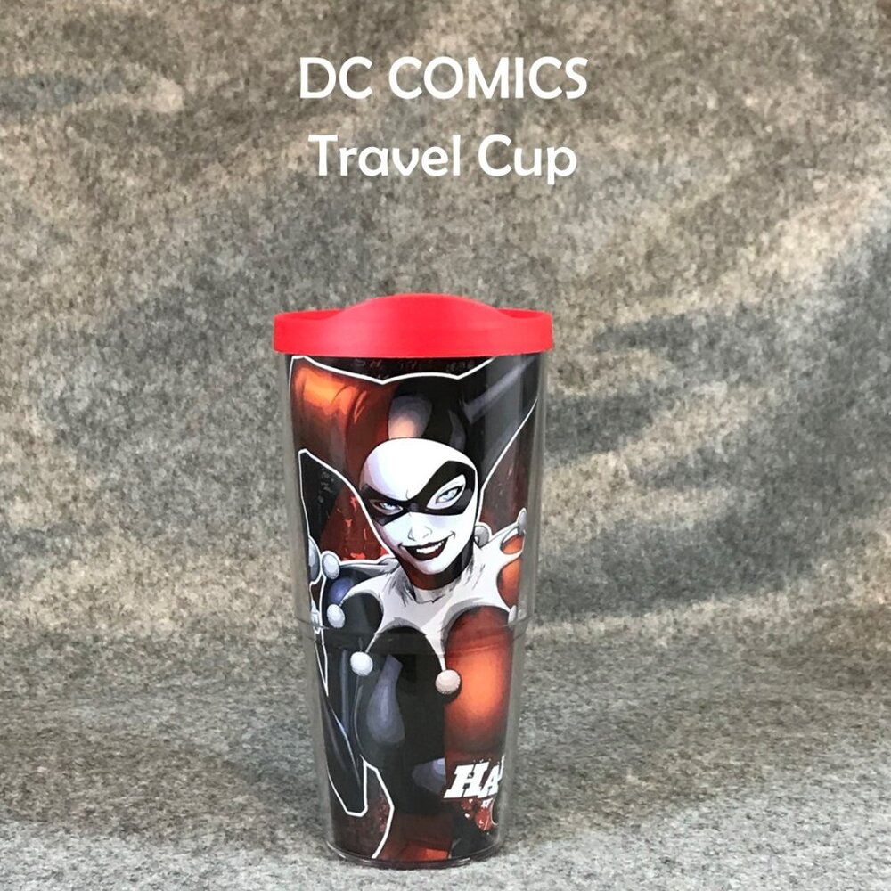 DC Comics "Mad Love" Harley Quinn and The Joker 24 OZ Travel Cup
